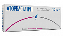 Купить аторвастатин, таблетки, покрытые пленочной оболочкой 10мг, 90 шт в Дзержинске