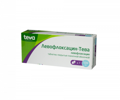 Купить левофлоксацин-тева, таблетки, покрытые пленочной оболочкой 500мг, 7 шт в Дзержинске
