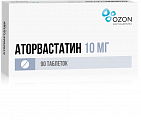 Купить аторвастатин, таблетки, покрытые пленочной оболочкой 10мг, 90 шт в Дзержинске