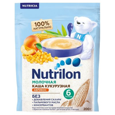 Купить nutrilon (нутрилон) каша молочная кукурузная с абрикосом с 6 месяцев, 200г в Дзержинске