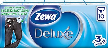 Носовые платки Zewa (Зева) Deluxe Design 3 слоя, 10 х10шт