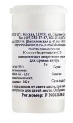 Купить калиум бихромикум с6 гомеопатический монокомпонентный препарат природного происхождения 5 гр гранулы гомеопатические в Дзержинске