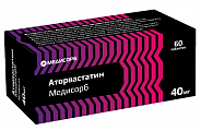 Купить аторвастатин медисорб, таблетки покрытые пленочной оболочкой 40 мг, 60 шт в Дзержинске