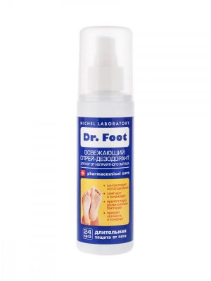Купить dr foot (доктор фут) дезодорант для ног против неприятного запаха освежающий, спрей 150мл в Дзержинске