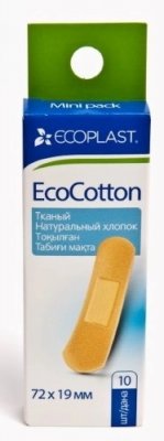Купить ecoplast ecocotton набор тканевых пластырей 72 х 19мм, 10 шт в Дзержинске