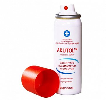 Akutol (Акутол), покрытие полимерное для обработки и защиты ран аэрозоль, 60 мл