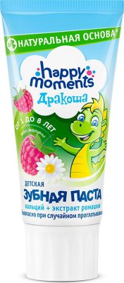 Купить happy moments (хэппи моментс) зубная паста для детей дракоша малина, 60мл в Дзержинске