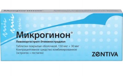 Купить микрогинон, таблетки, покрытые оболочкой 150мкг+30мкг, 21 шт в Дзержинске