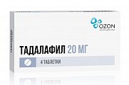 Купить тадалафил, таблетки, покрытые пленочной оболочкой 20мг, 4 шт в Дзержинске
