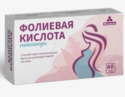 Купить фолиевая кислота максимум, таблетки 200мг, 60шт бад в Дзержинске