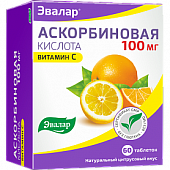 Купить аскорбиновая кислота эвалар 100мг, таблетки с цитрусовым вкусом, 60 шт бад в Дзержинске