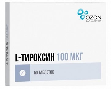 L-Тироксин, таблетки 100мкг, 50 шт