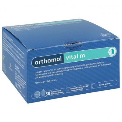 Купить orthomol vital m (ортомол витал м), двойное саше (таблетка+капсула), 30 шт бад в Дзержинске