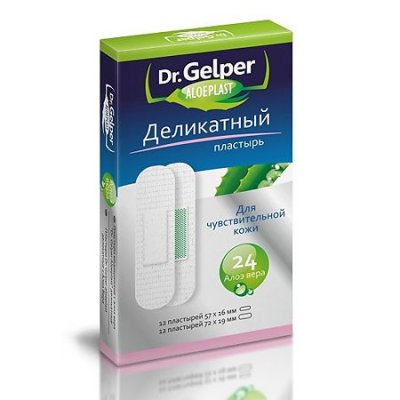 Купить пластырь dr. gelper (др.гелпер) алоэпласт деликатный, 24 шт в Дзержинске
