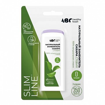 Заменитель сахара стевия ABC Healthy Food таблетки, 150шт