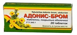 Купить адонис-бром, таблетки покрытые оболочкой, 20шт в Дзержинске