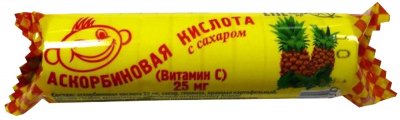 Купить аскорбиновая кислота с сахаром, таблетки со вкусом ананаса, 10 шт бад в Дзержинске