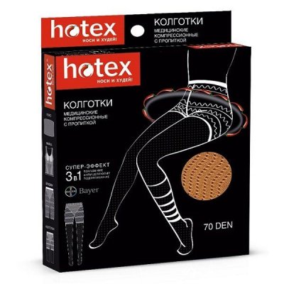 Купить хотекс (hotex) колготки с шортиками 70 ден, бежевые в Дзержинске