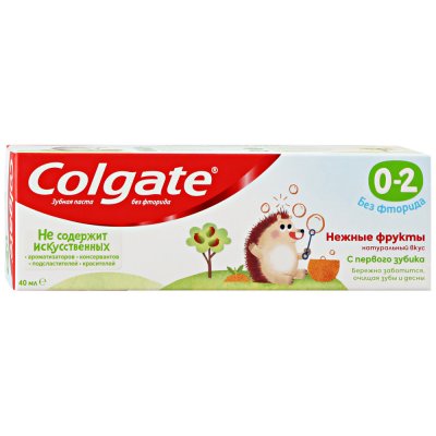 Купить колгейт (colgate) зубная паста детская без фтора с 0-2 лет нежные фрукты, 40мл в Дзержинске