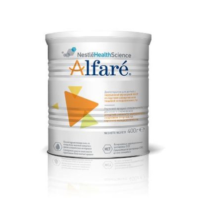 Купить alfare (алфаре) лечебная смесь при аллергии к белкам коровьего молока у детей с рождения, 400г в Дзержинске