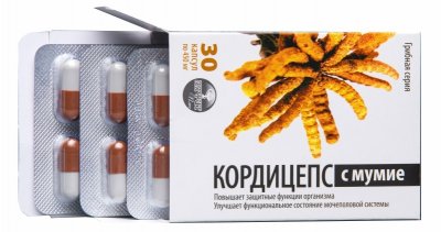 Купить кордицепс с мумие грибная серия, капсулы 450мг, 30 шт бад в Дзержинске