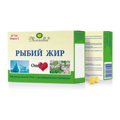Купить рыбий жир с валерианой и пустырником, капсулы, 100 шт бад в Дзержинске