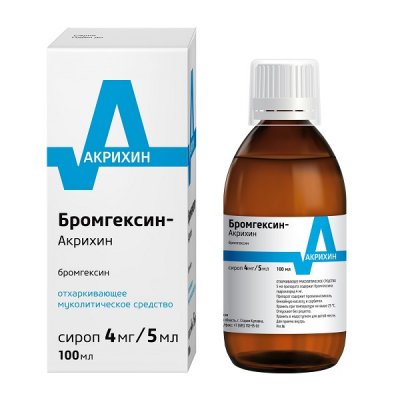 Купить бромгексин-акрихин, сироп 4мг/5мл, флакон 100мл в Дзержинске