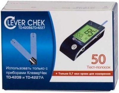 Купить тест-полоски clever chek (клевер чек) тд-4209/тд-4227а/тд-4227в, 50 шт в Дзержинске