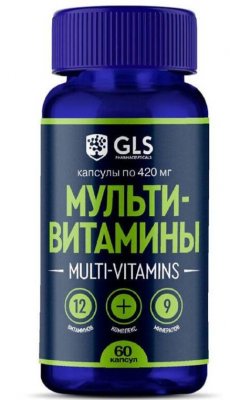 Купить gls (глс) мультивитамины 12+9, капсулы массой 420мг, 60 шт бад в Дзержинске