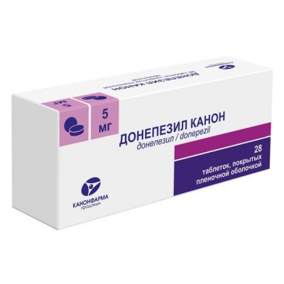 Купить донепезил канон, таблетки покрытые пленочной оболочкой 5 мг, 28 шт в Дзержинске