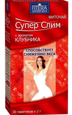 Купить супер слим чай с ароматом клубники, фильтр-пакеты 2г, 30 шт бад в Дзержинске