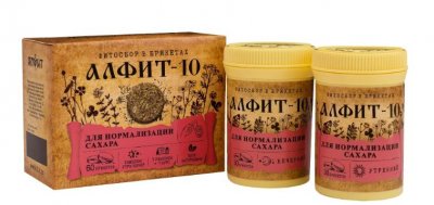 Купить фитосбор алфит-10, для нормализации сахара утренний вечерний, брикеты 120г бад в Дзержинске
