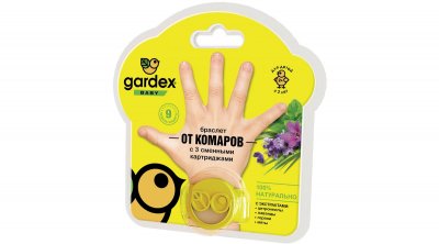 Купить gardex (гардекс) baby браслет от комаров с двух лет 1 шт (сменный картридж 3 шт) в Дзержинске