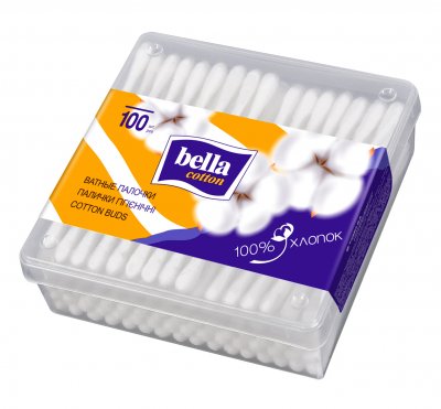 Купить bella cotton (белла) ватные палочки в квадратной упаковке 100 шт в Дзержинске