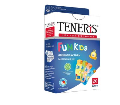 Купить пластырь teneris fun kids бактерицидный на полимерной основе с рисунком, 20 шт в Дзержинске
