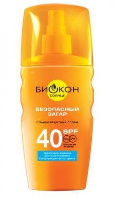 Купить биокон солнце спрей солнцезащитный безопасный загар, 160мл spf40 в Дзержинске