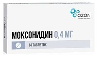 Купить моксонидин, таблетки, покрытые пленочной оболочкой 0,4мг, 14 шт в Дзержинске