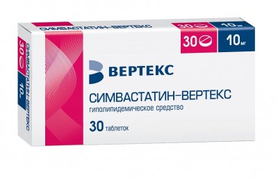 Купить симвастатин, таблетки, покрытые пленочной оболочкой 10мг, 30 шт в Дзержинске