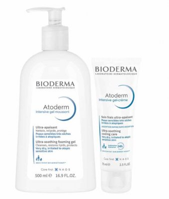 Купить bioderma atoderm (биодерма) набор: очищение и уход атодерм гель интенсив, 500 мл+ атодерм гель-крем, 75 мл. в Дзержинске