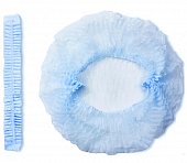 Купить шапочка-берет шарлотта нестерильная спанбонд плотность 8/м2, размер 52-62, длина 48см, голубая 125 шт в Дзержинске