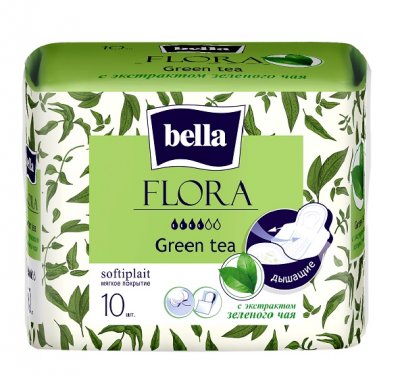 Купить bella (белла) прокладки flora с экстрактом зеленого чая 10 шт в Дзержинске
