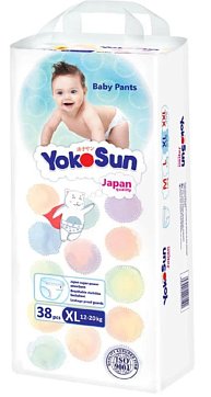 YokoSun (ЙокоСан) подгузники-трусики детские размер XL (12-20кг) 38шт