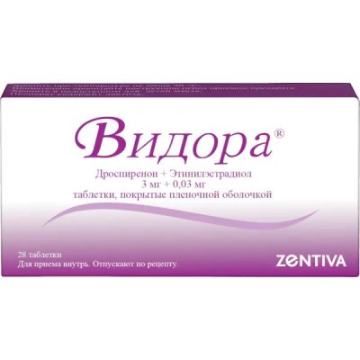 Купить видора, таблетки, покрытые пленочной оболочкой 3 мг+0,03 мг, 28 шт в Дзержинске