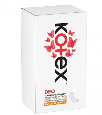 Купить kotex deo (котекс) прокладки ежедневные нормал 56шт в Дзержинске