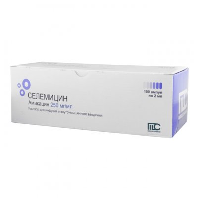 Купить селемицин, р-р д/инф и в/м введ 250 мг/мл амп 2мл №100 (medochemie, кипр) в Дзержинске