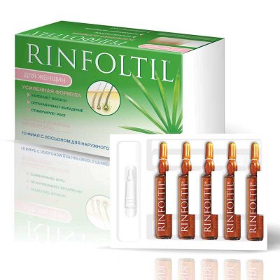 Купить rinfoltil (ринфолтил) усиленная формула от выпадения волос для женщин ампулы, 10 шт в Дзержинске