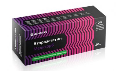 Купить аторвастатин-медисорб, таблетки, покрытые пленочной оболочкой 20мг, 60 шт в Дзержинске