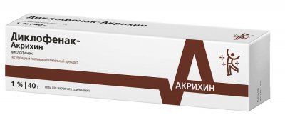 Купить диклофенак-акрихин, гель для наружного применения 1%, 40г в Дзержинске