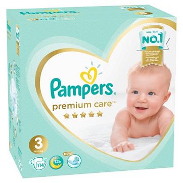 Pampers Premium Care (Памперс) подгузники 3 миди 6-10кг, 114шт