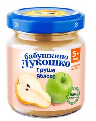 Купить бабушкино лукошко пюре груша и яблоком, 100г в Дзержинске
